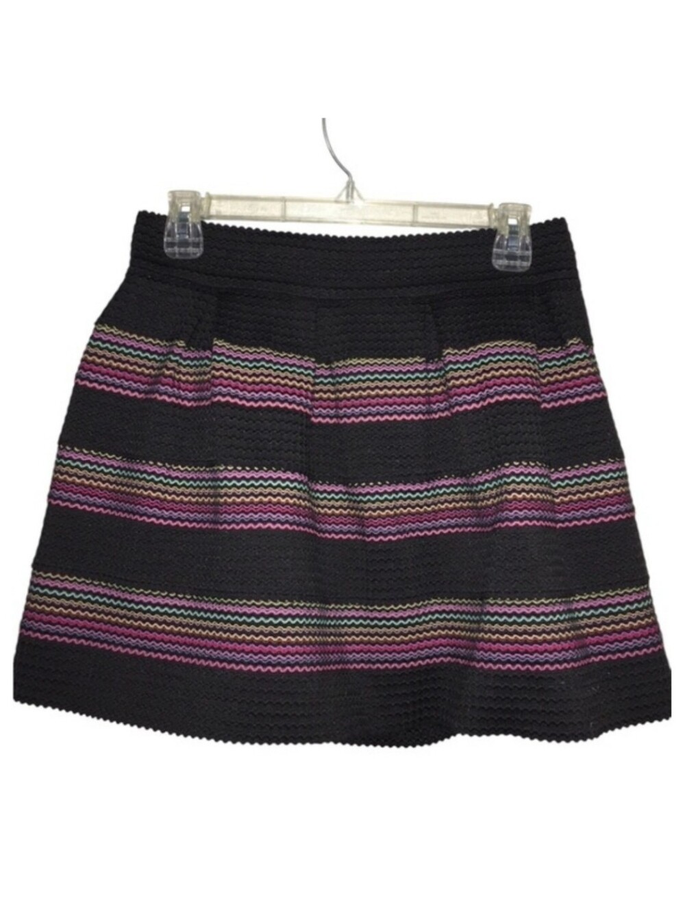 Black Mini Fit & Flare Skirt with Multicolor Thread (#26)